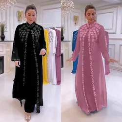 African Dresses for Women Dashiki 2023 2 Piece Sets Spring Summer Maxi Dress Ladies Traditional Africa Clothing Muslim Abaya