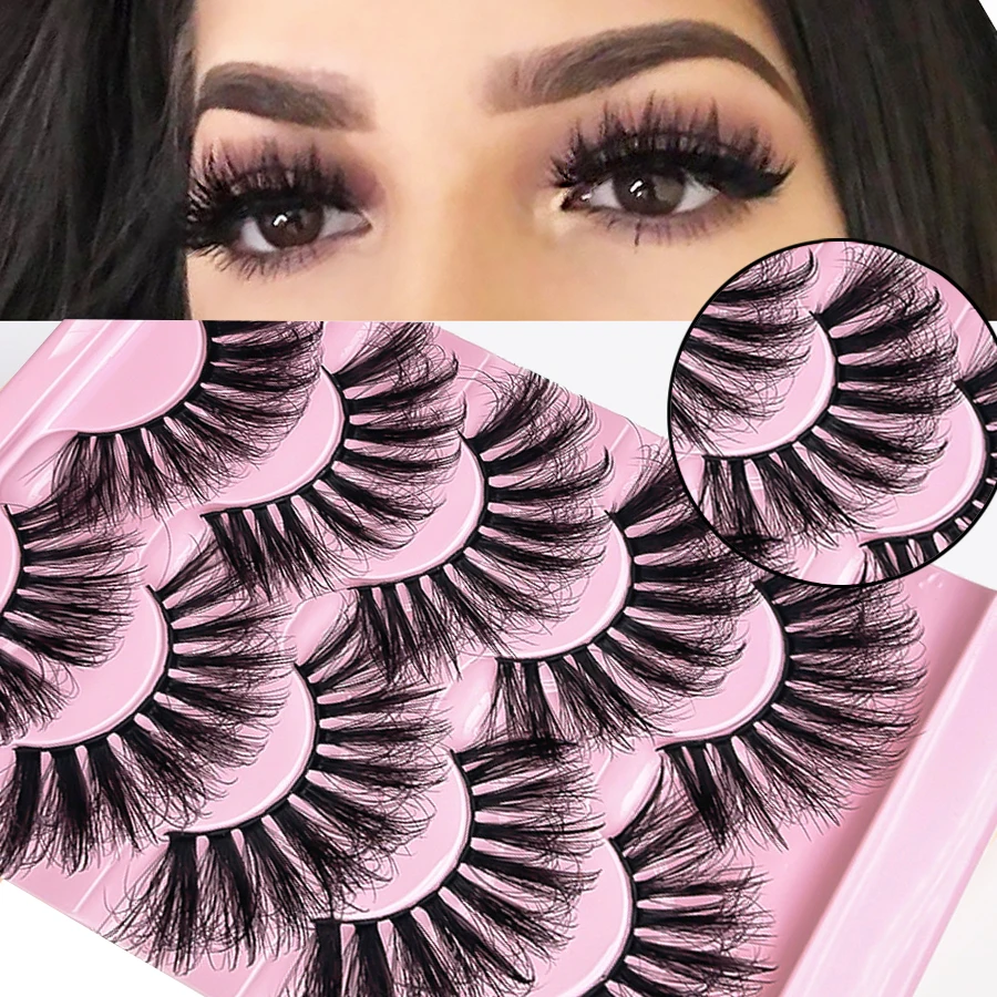 ขนตาปลอมฟู 5 คู่ ขนตาปลอมหนาแบบมิงค์ นุ่ม เป็นธรรมชาติ งอนเด้งสะดุดตา