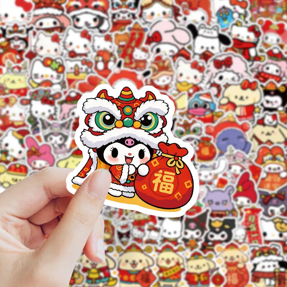 70PCS Cartoon New Year Sanrio Hello Kitty Kuromi Graffiti St