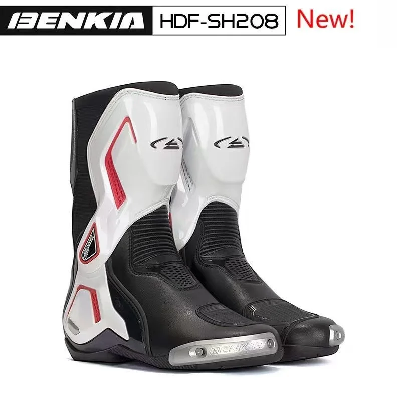 HOT BENKIA SH208 Motorcycle Botas CE Certification Professional Track Riding Boots Racing Zapato AntiCollision Off-Road forRally