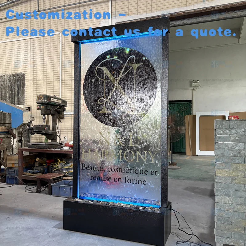 مخصص. نافورة شلال معاصرة داخلية مخصصة سبا فندق جدار زجاجي مطعم مركز تسوق مخصص