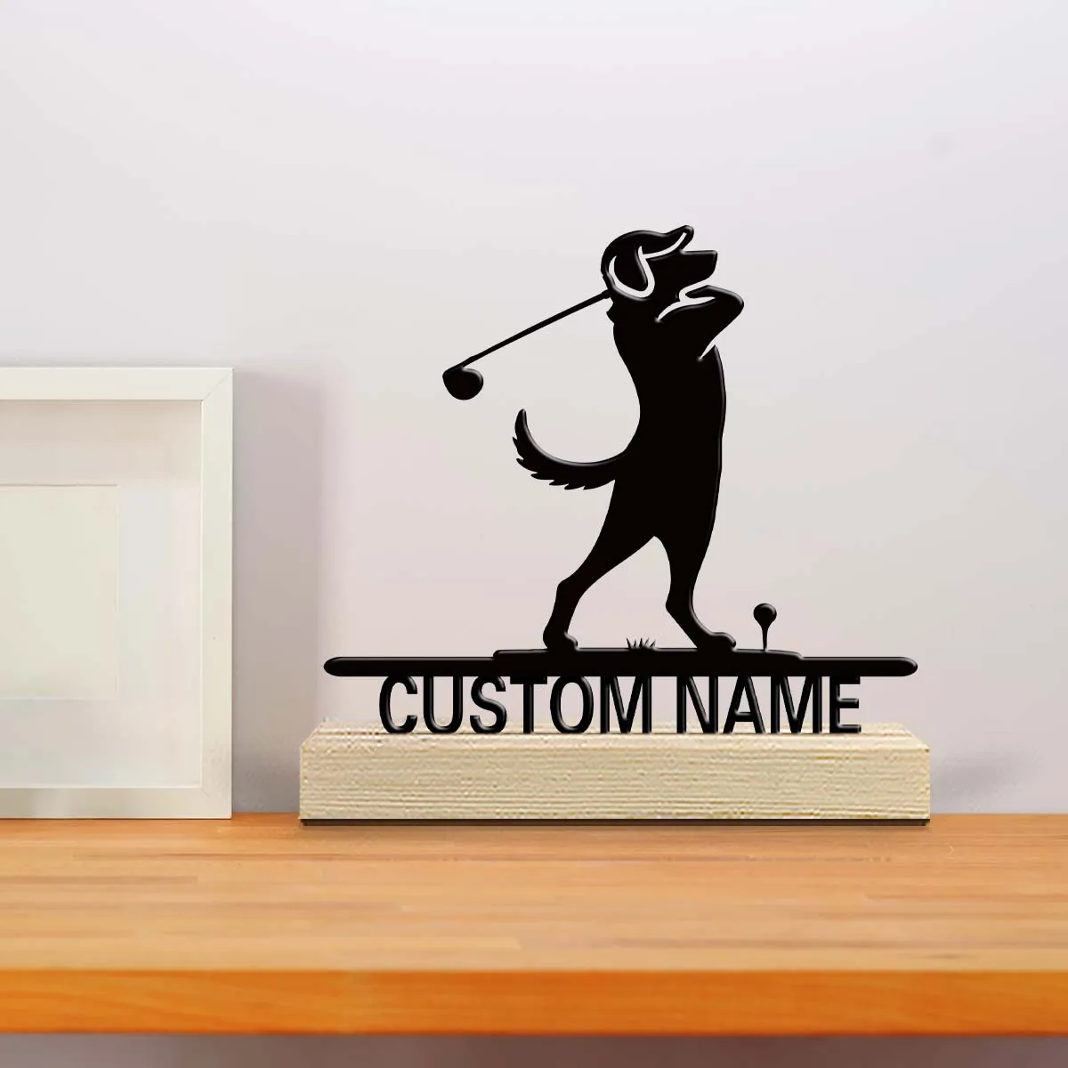 1pc Desktop Metal Ornaments Custom Content Equipped with A Wooden Base Desktop Decorations in Bedrooms,Study Rooms,and Offices