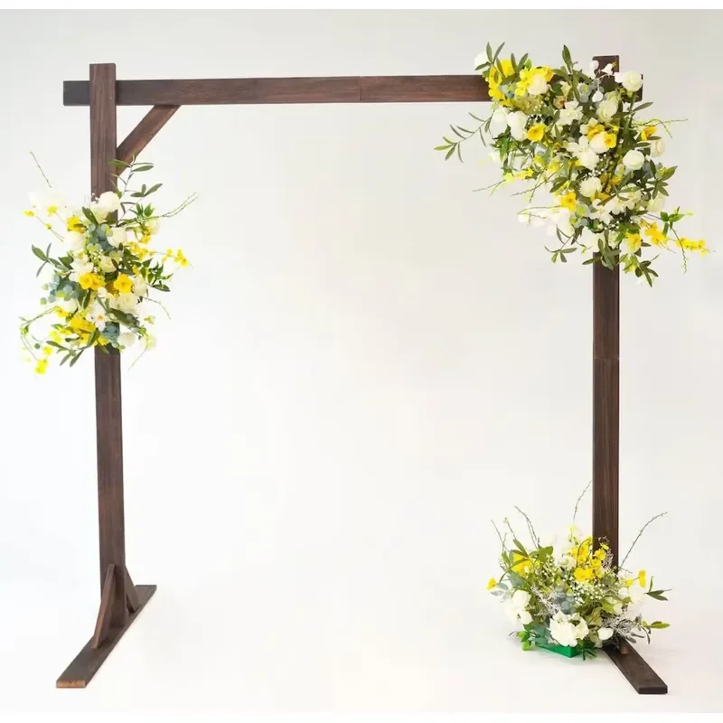 Customized Wooden Wedding Arch Heptagonal Garden Wood Wedding Arch Arbor Rustic Farmhouse Theme
