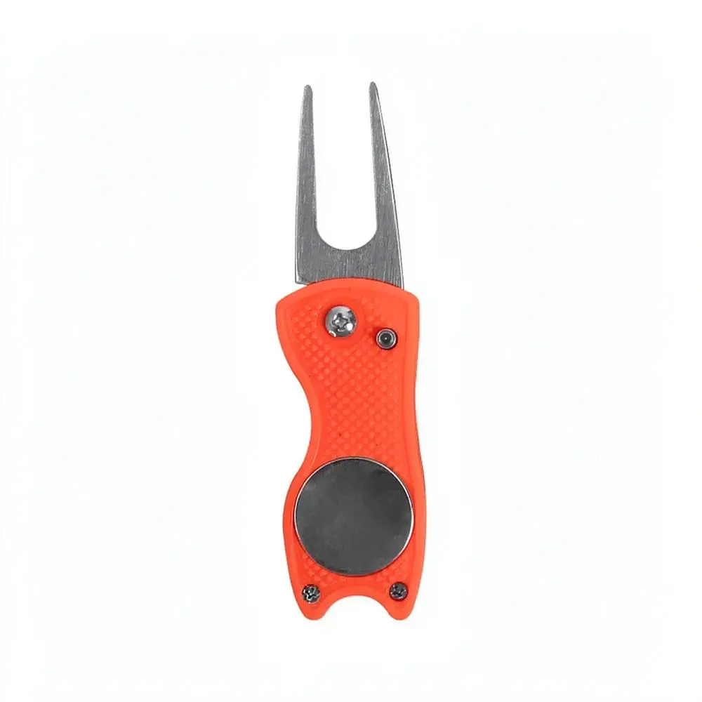 Folding Golf Divot Repair Tool Aluminum Alloy Switch Pitch Fork Green Turf Maintenance Accessory Professional Portable Gear
