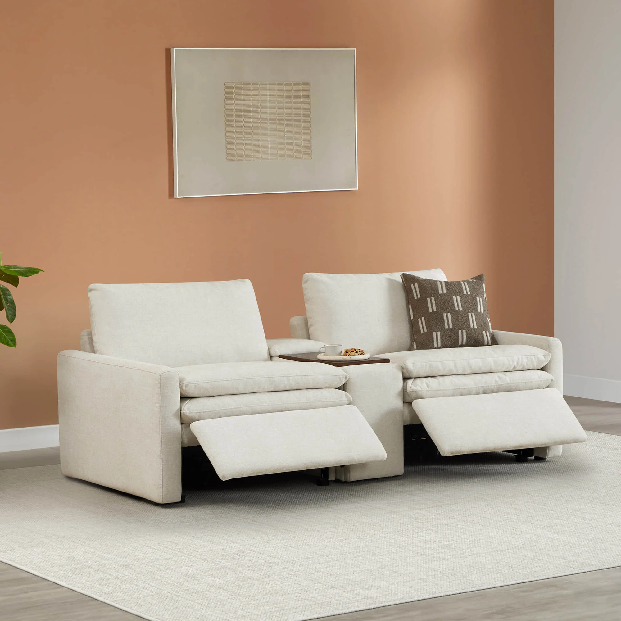 Atunus Electric Extendable Recliner Sofa Zero Gravity Modular Reclining Sofa Set Home Theater Fabric Sofa Living Room Furniture