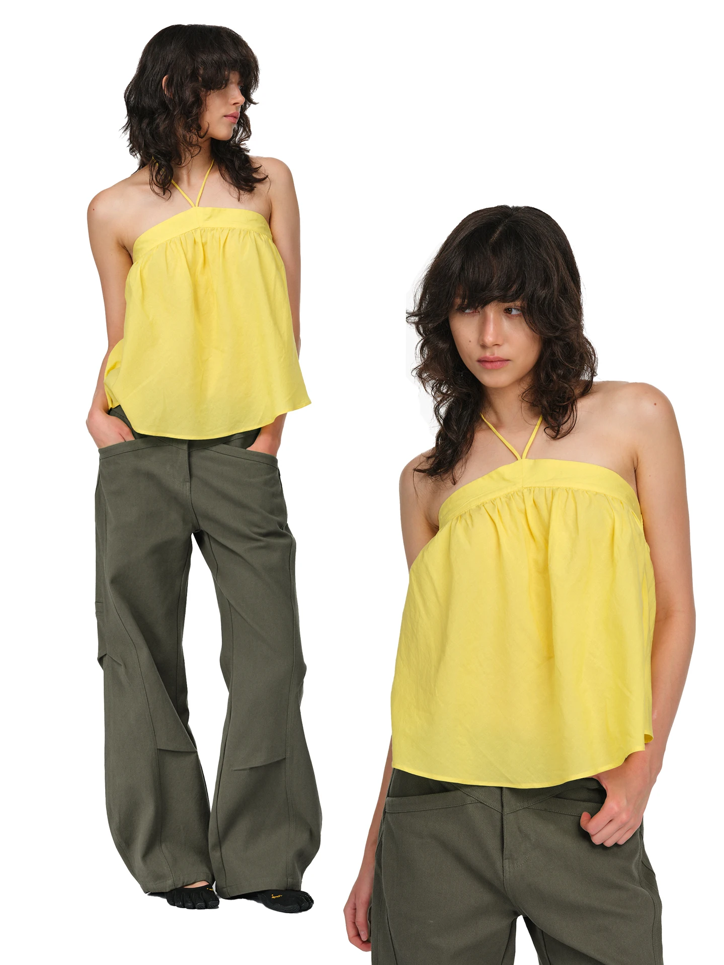 

Льняные хлопковые топы-жилетки для женщин, летние повседневные, укороченные, однотонные, на молнии, верхняя одежда