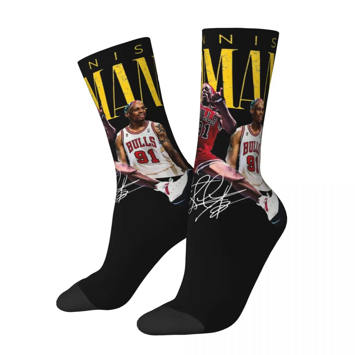 

Crazy Design Dennis Rodman Skateboard Socks Polyester Long Socks for Women Men Breathable