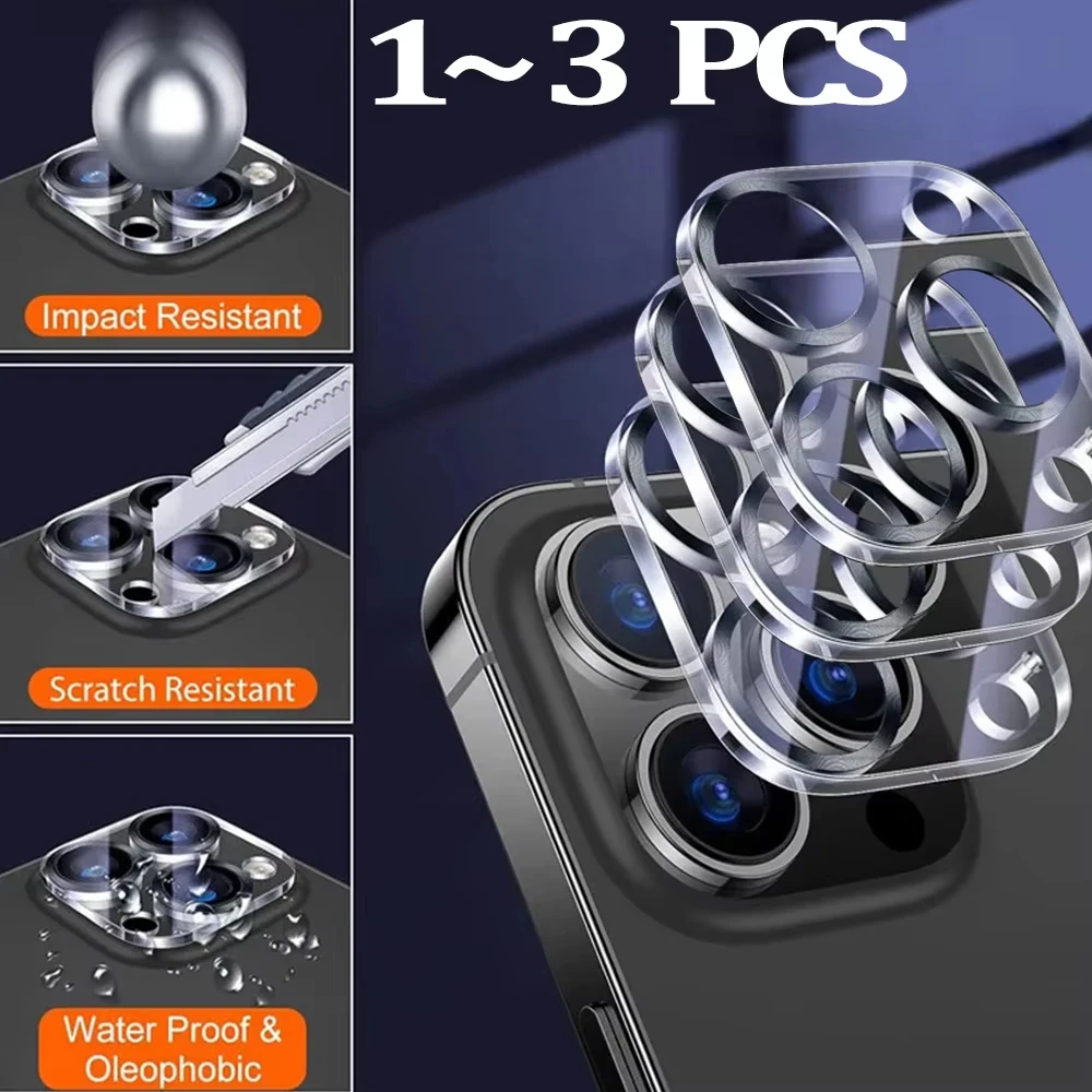 

1-2Pcs Full Cover Camera Lens Protective Glass For iPhone 16 15 14 13 12 11 Pro Max 14 Plus Camera Protector iPhone 13 12 Mini