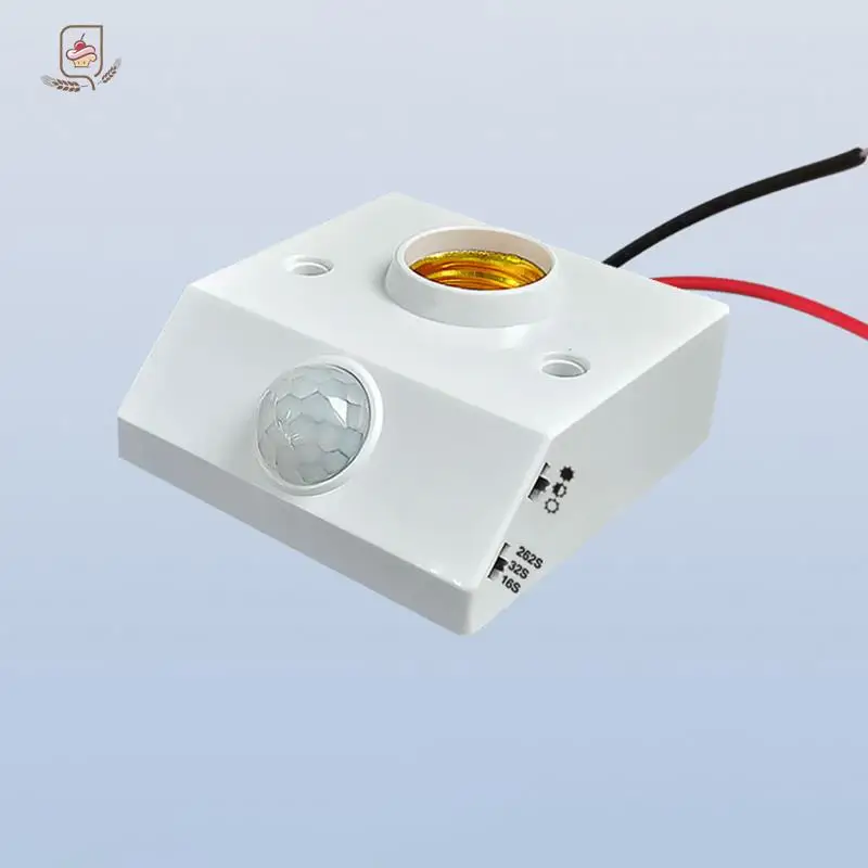 Portalámparas con Sensor infrarrojo, bombilla LED E27 con Base, Detector PIR, de pared, AC85-265V