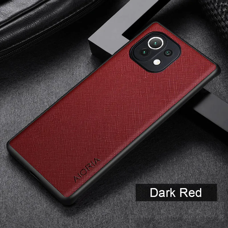 Luxury leather case for Xiaomi Mi 11 Lite Pro Ultra 5G ne funda with cross pattern