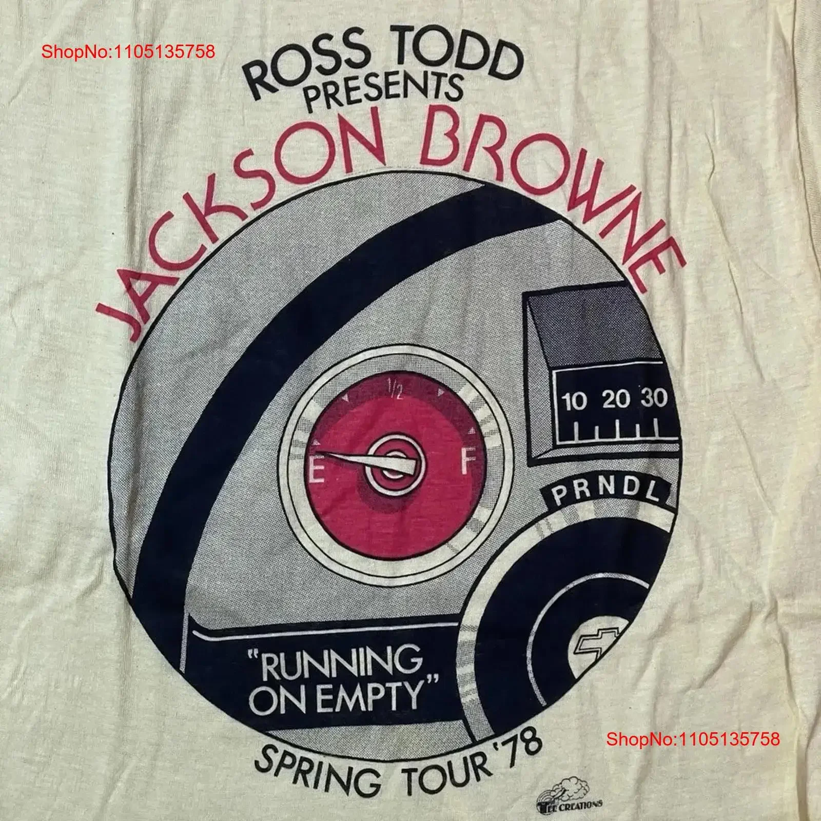 Classic Jackson Browne Running on Empty Tour S 5XL T Shirt 11D663 vintage Washed Casual Breathable homme graphic Versatile