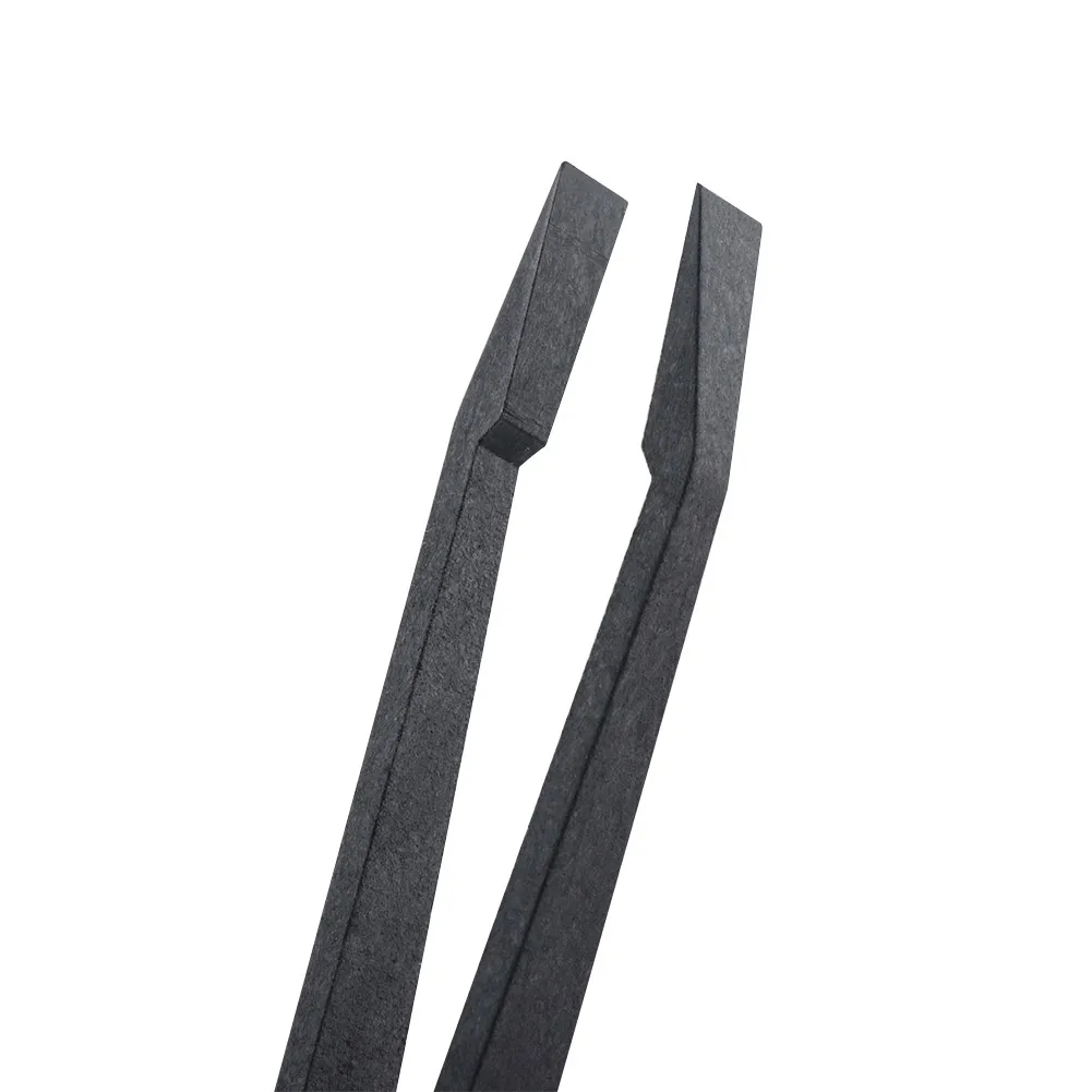 2 Stuks Anti-Statische Zwarte Plastic Platte Tip Pincet Voor Ambachten Laboratorium Werk Elektronica Reparatie Filatelie Stempel Collector Tool