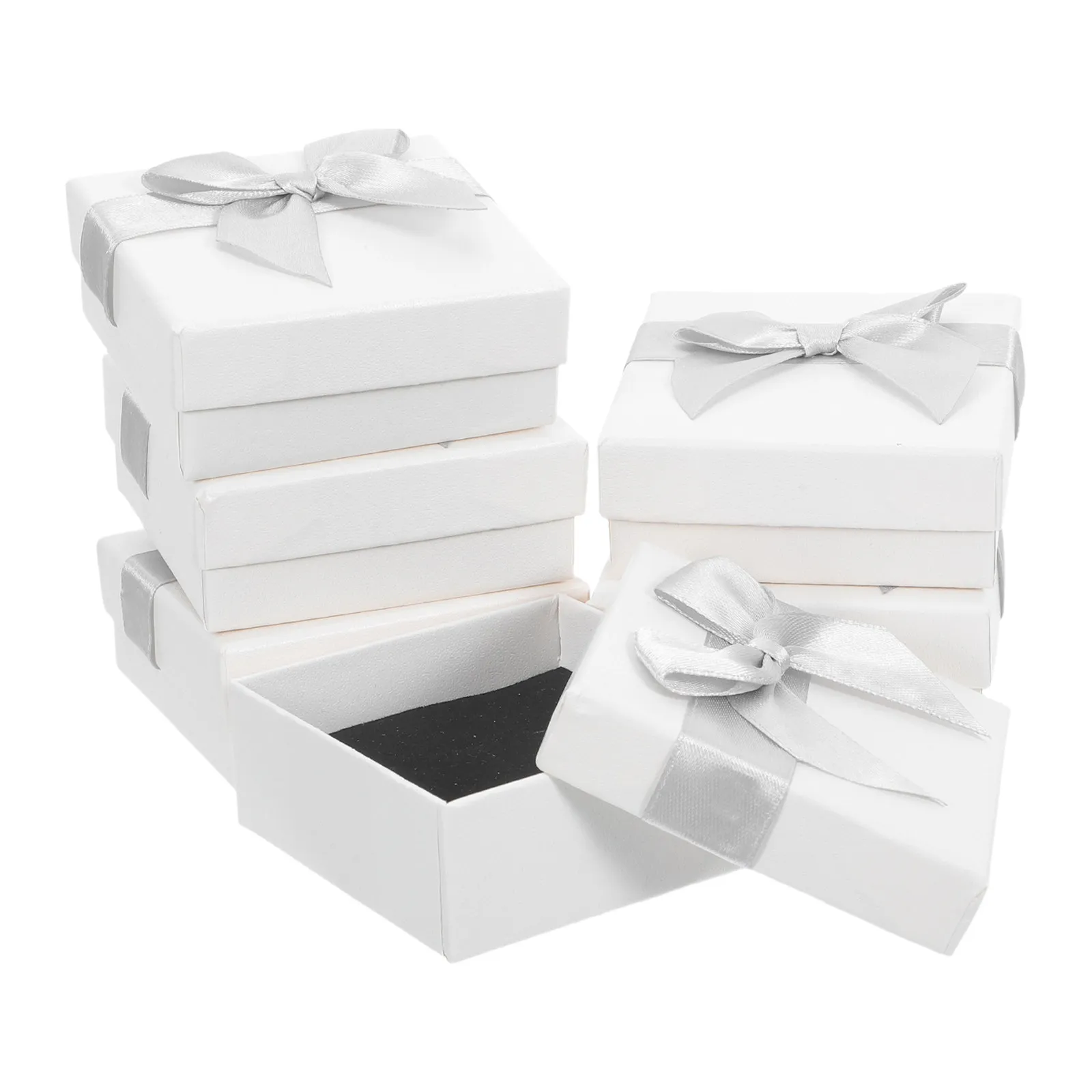 

10Pcs Pearlescent Paper Jewelry Gift Box Small Lidded Cardboard Box for Earrings Pendants Rings Display Packaging Retail Resale
