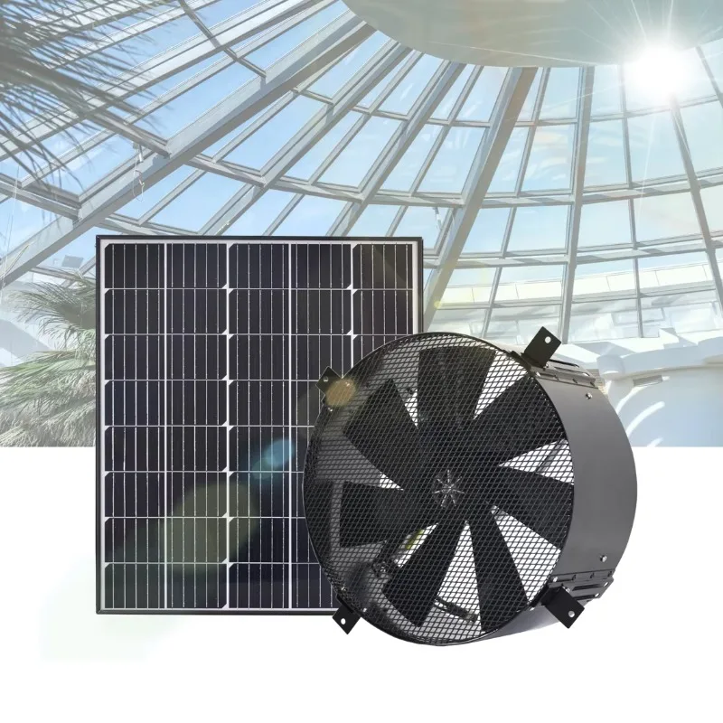 40W DC/AC Solar‑Powered Greenhouse Ventilation Fan Wall‑Mount Air Circulation Gable Air Exhaust Vent Fan