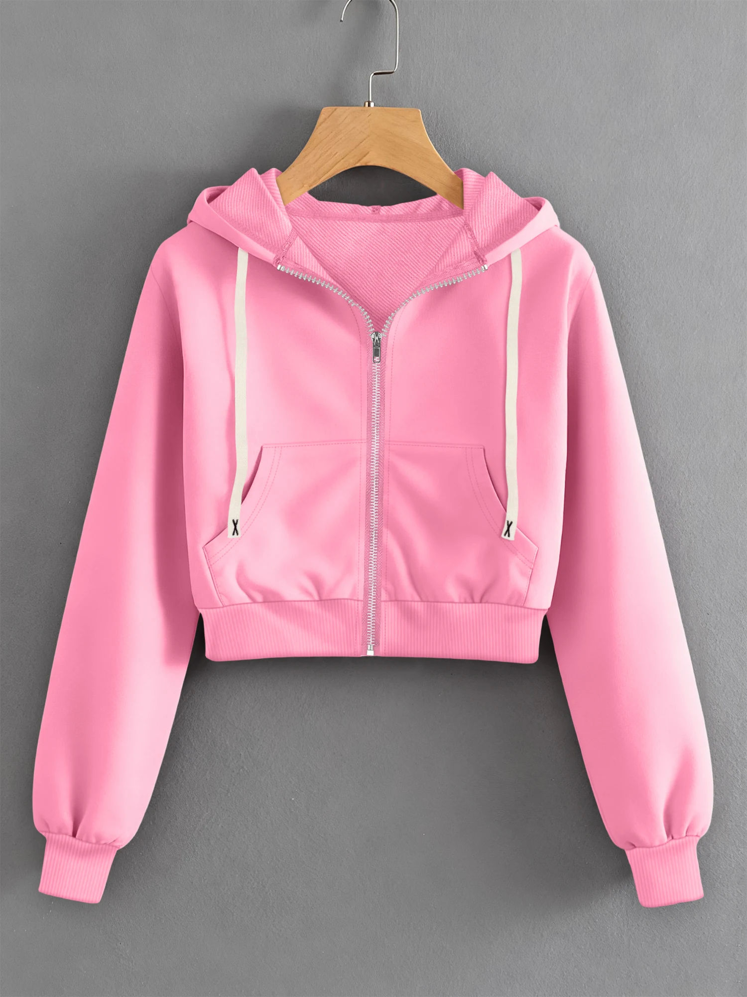 

Женская укороченная толстовка на молнии с быстросохнущей дышащей сетчатой подкладкой, карманами, для занятий спортом, бега, хайкинга, спортивная куртка