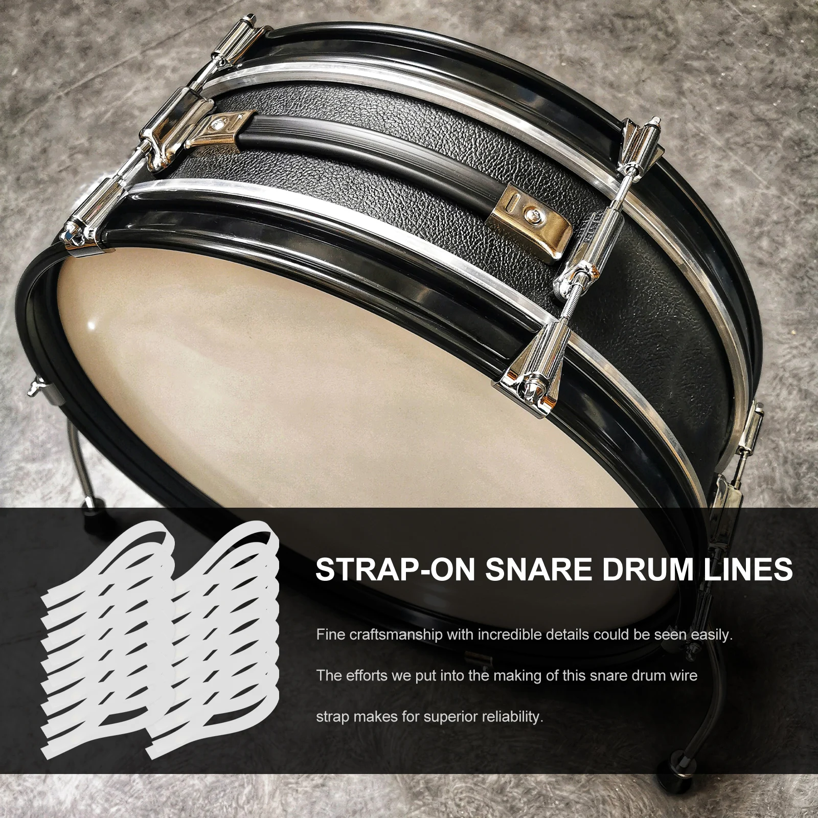 

20pcs Pet Wire Straps Durable Fixing Mounting Parts Easy Installation Drum Accessories Reliable Snare Wire Straps Snare Drum