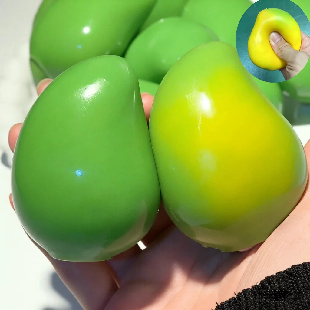 Squeeze Toy Color-Changing Fruit Ball Mango Slow Rebound DeStress Toy Creative Kid Adult Gift ADHD Anti Stress Relief Fidget Toy