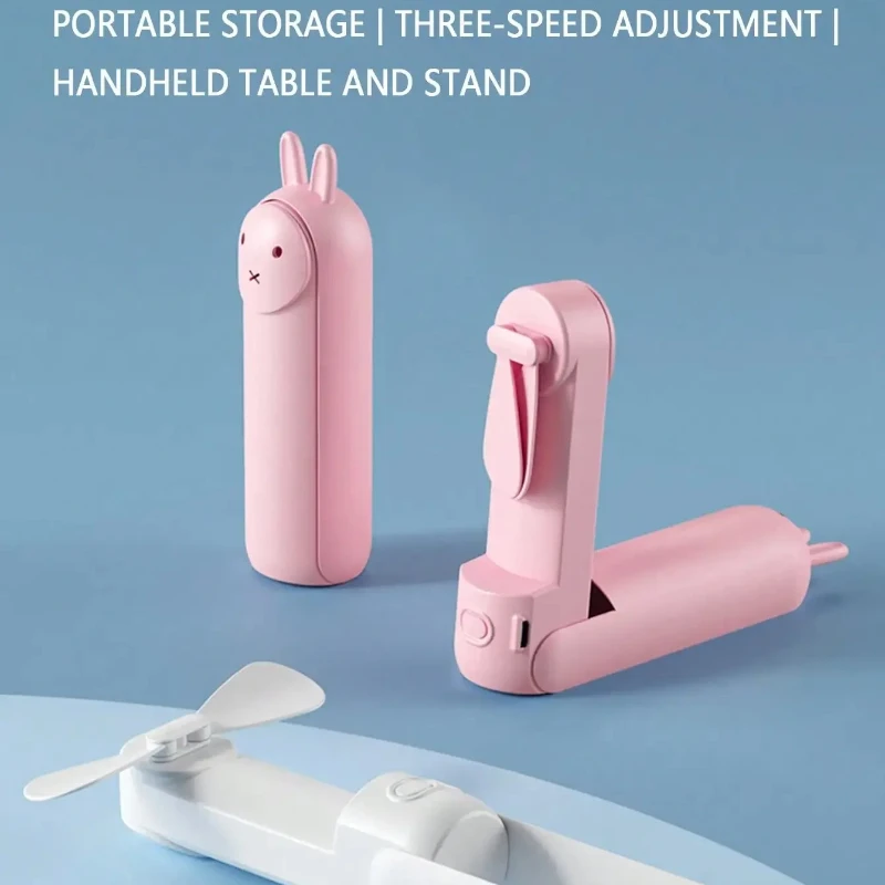 ミニ USB 充電式ハンドヘルドファン 3 スピード静音調整可能なポータブル折りたたみファン女性学生旅行屋外オフィス