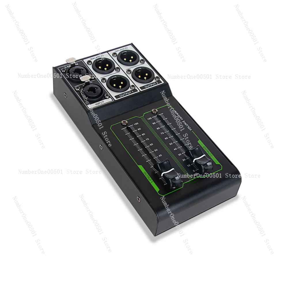 Volume controller Fader independent adjustment 1 in 2 out with crossover function Noise-free small mixer