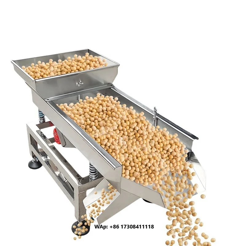 Stainless Steel Small Electric Linear Vibratory Sieve Screen Machine for Screening Soybeans, Corn, Millet