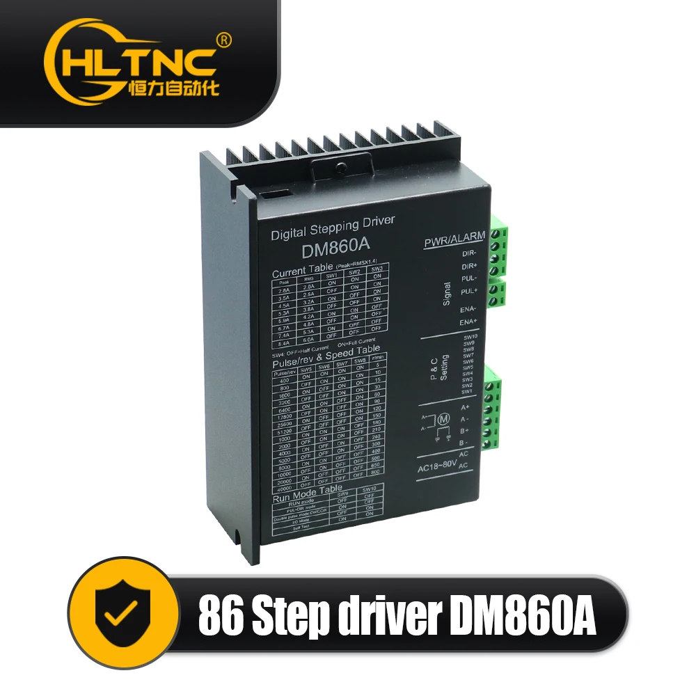 Microstep Motor Driver DM860A Suitble for Nema34 Stepper Motor Supply Voltage AC18-80V DC24-110V 200KHZ 8.4A