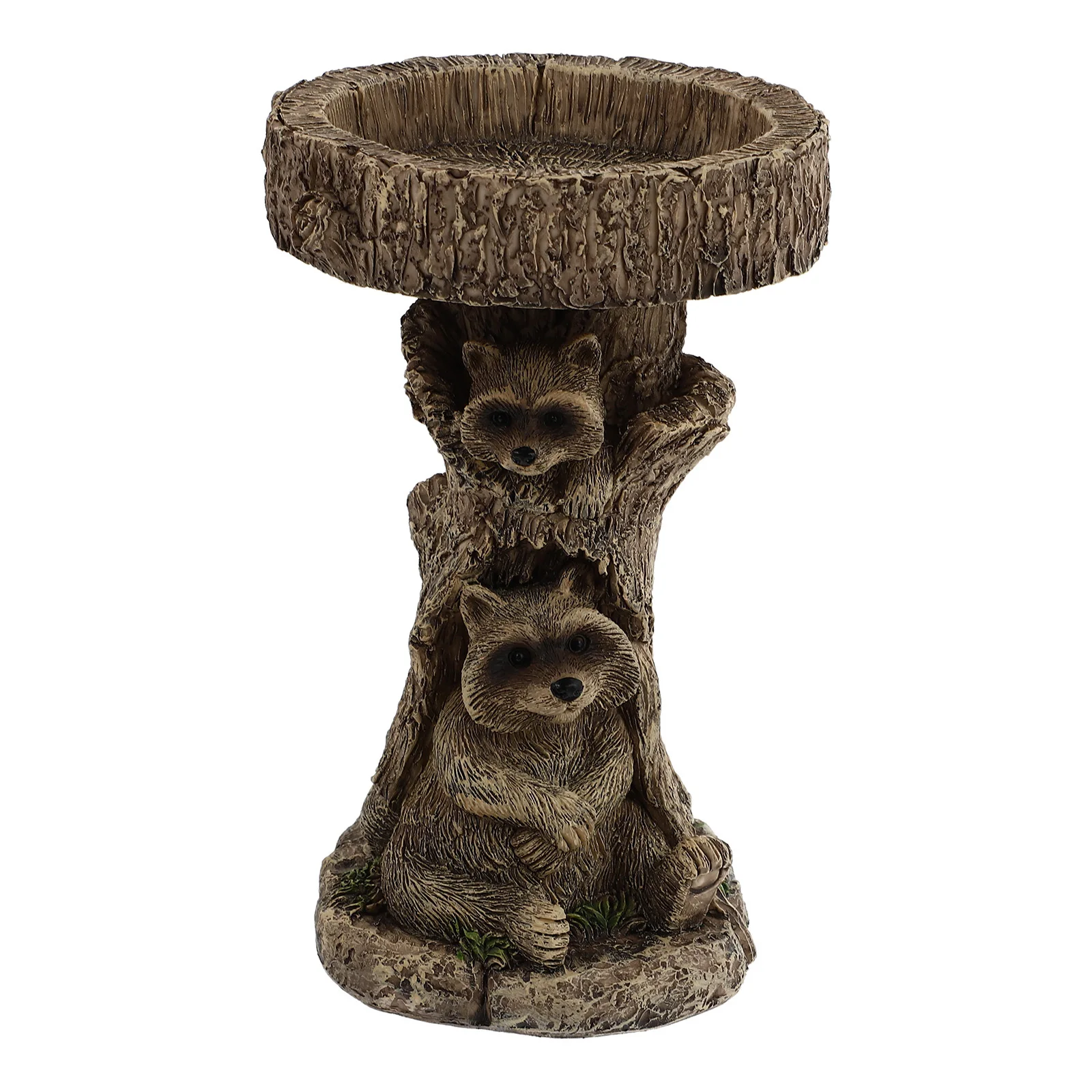 

1Pcs Resin Raccoon Decorative Artware Bird Water Feeder Garden Yard Ornament Outdoor Decoration Raccoon Statue
