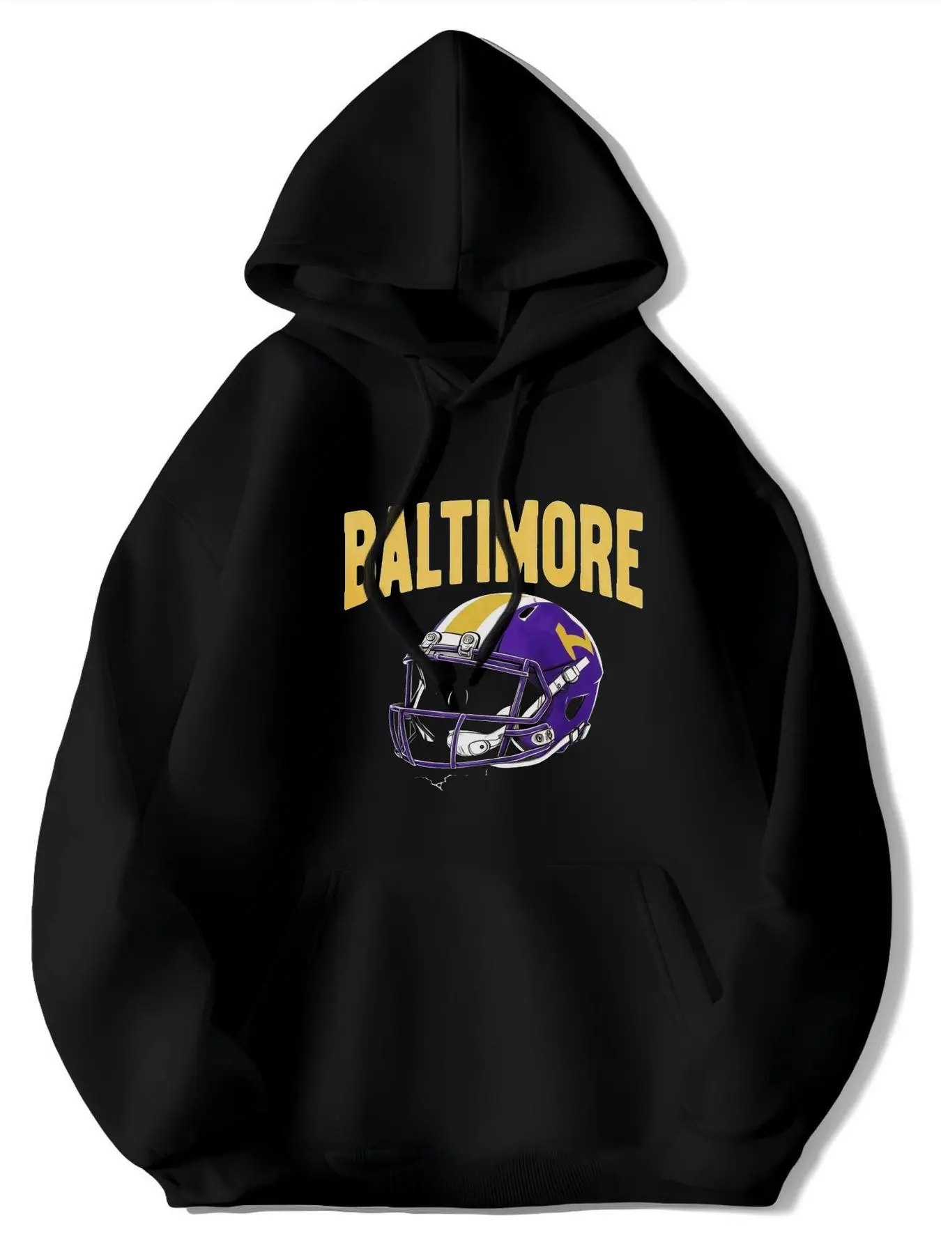 

Baltimore Football Helmet Design Hoodie - Long-sleeved, Casual Style - Perfect for Sports Enthusiasts