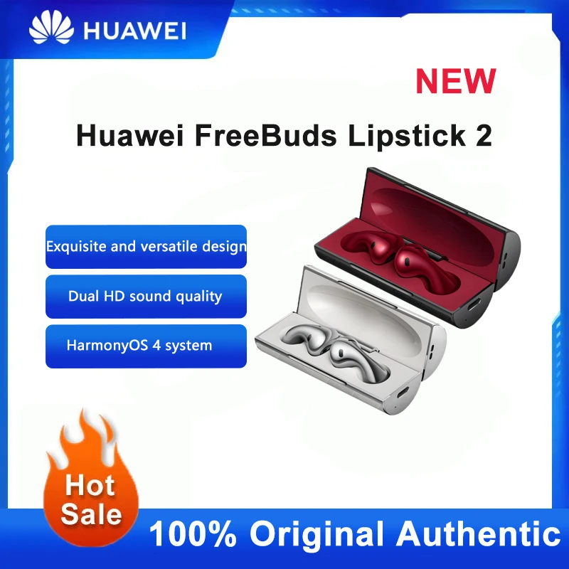 

Huawei FreeBuds Lipstick 2 Headphone Original High Resolution Sound Air-Like Comfort Open-Fit Active Noise Cancellation 2.0 Red