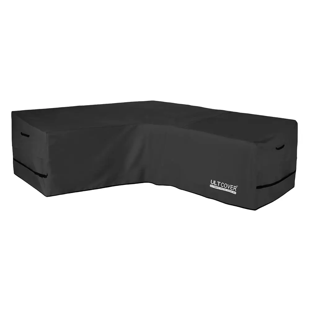 

Patio V-Shaped Sofa Cover Waterproof For 7-Seater Outdoor Sectional Furniture Couch 105 H Wide, Black