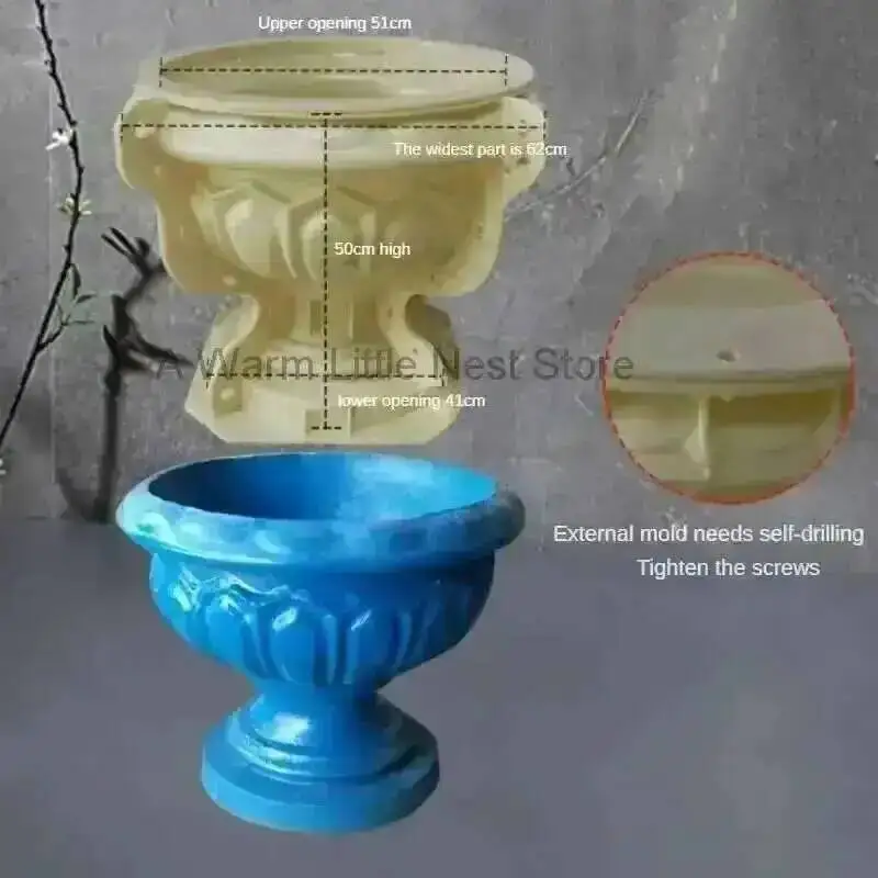 Thickened Mold for Home Garden Buildings Garden Decoration ABS Plastic Flower Pot Molds Gardening Round Flowerpots Mould w