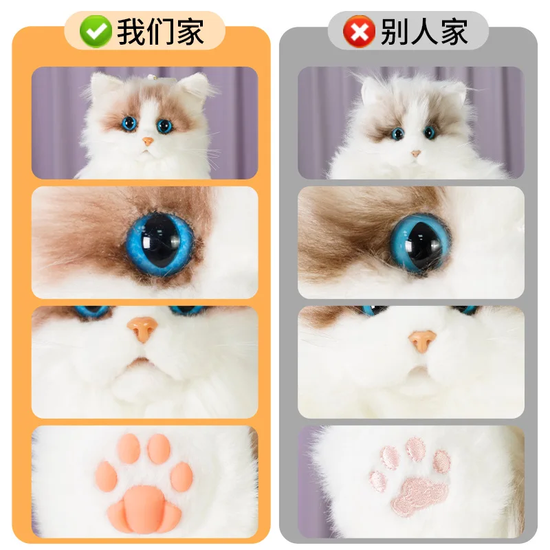 Super Realistic Plush CAT Backpack Travel Storage Shopping Bag Cat School Bags Cute Cartoon Stuffed Bag Girl Gift