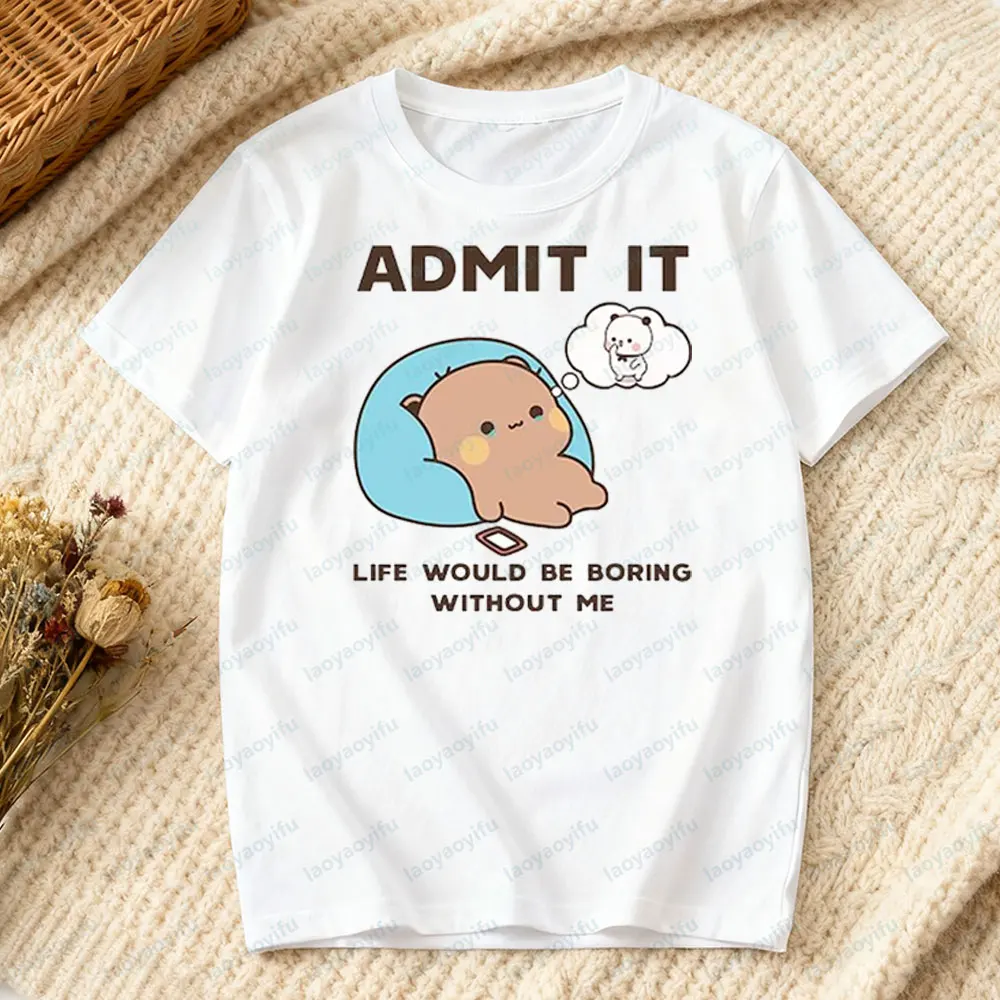 Bubu Dudu Bär Lustiges sarkastisches Grafik-T-Shirt, gemütliches Paar-Geschenk-Shirt, Alltag, lässig, für Männer und Frauen, Baumwoll-T-Shirt, süßes Bären-T-Shirt