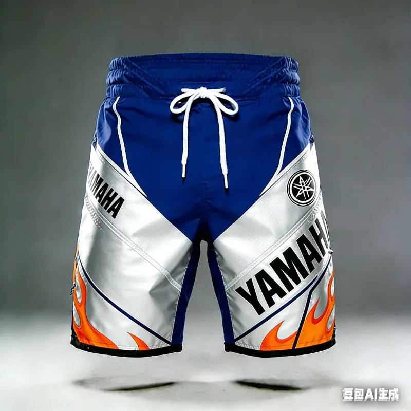 

Новые летние шорты Yamaha сине-серебристого цвета с модными вставками для спорта и активного отдыха, мужские и женские, большие размеры, повседневные шорты для езды на мотоцикле