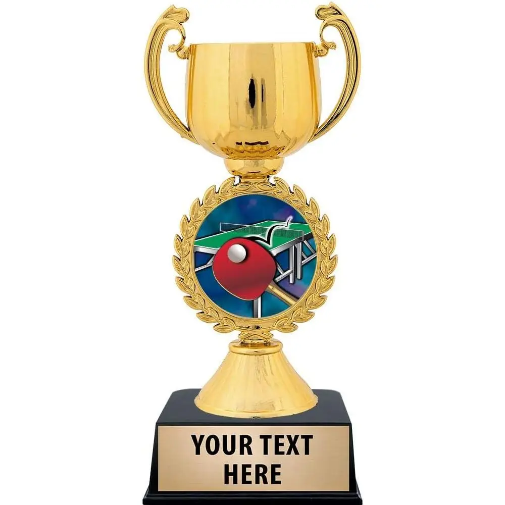 

Золотой кубок для настольного тенниса 7,25 дюйма с индивидуальной гравировкой на 3 строки