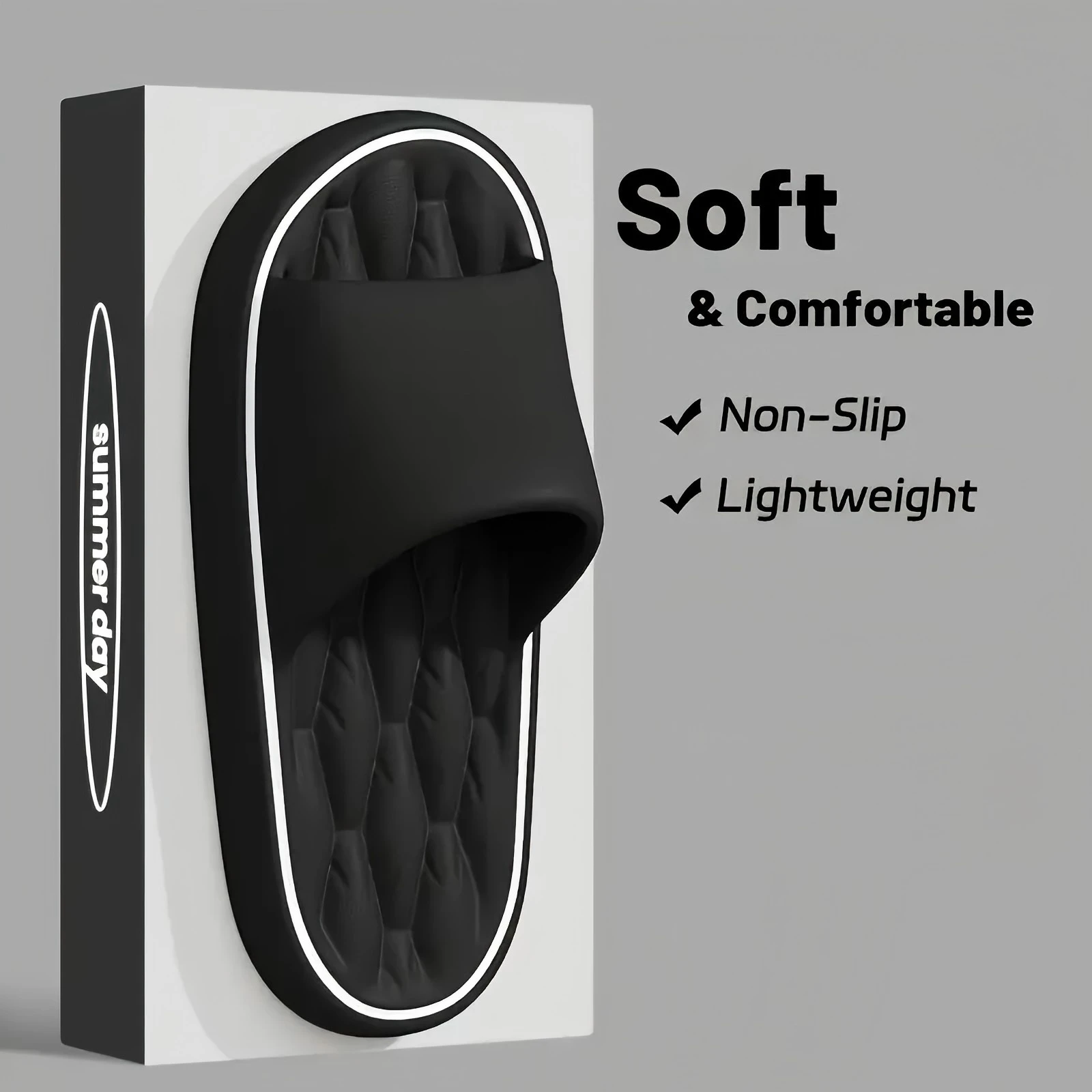 Women Men Couple EVA Slides Summer Thick Sole Soft Honeycomb Massage Texture Casual Slippers Indoor Bathroom Outdoor