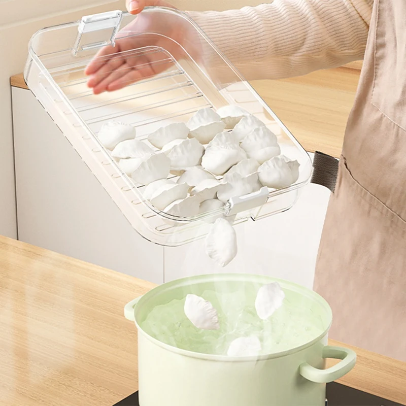 Boîte à boulettes avec couvercle, congélateur à 4 couches, stockage des aliments sans danger, plusieurs conteneurs de stockage de strass, beau travail