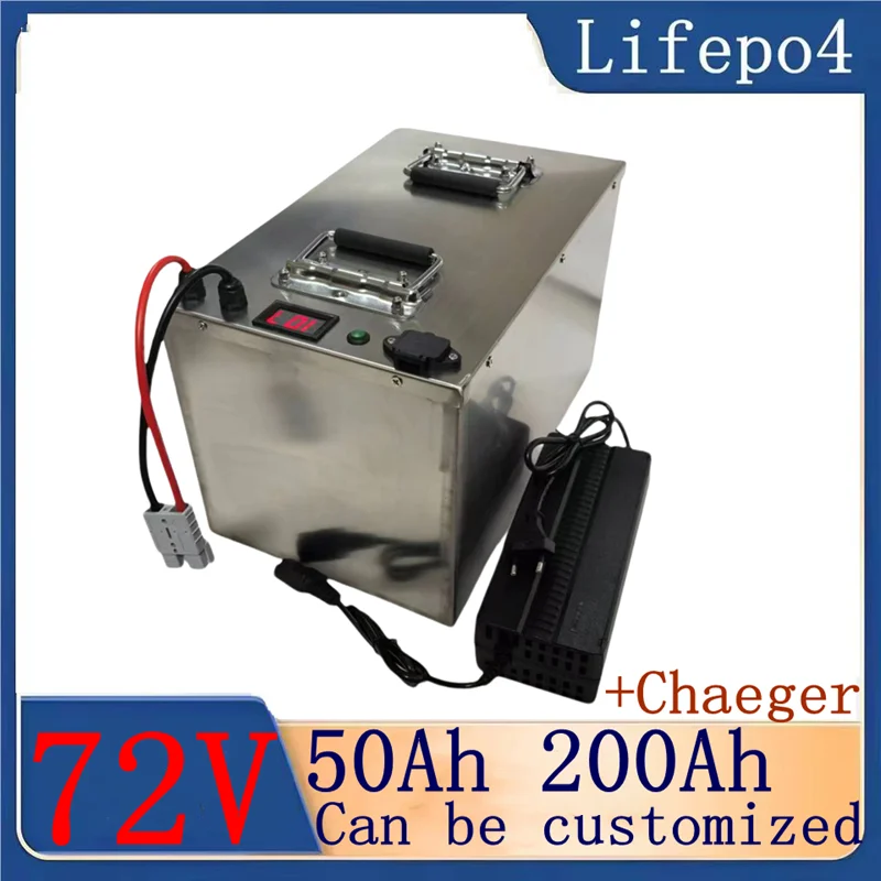 

Lifepo4 72V 50Ah 60Ah 70Ah 80Ah 100Ah 150Ah 180Ah 200Ah литиевая батарея для скутера, мотоцикла, трехколесного велосипеда, электрического четырехколесного автомобиля