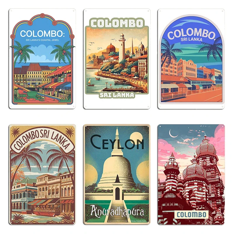 Colombo Sri Lanka Travel Colombo Sri Lanka’s Coastal Jewel Metal Plaque Funny Party Wall Mural Printed Garage Tin Sign Poster