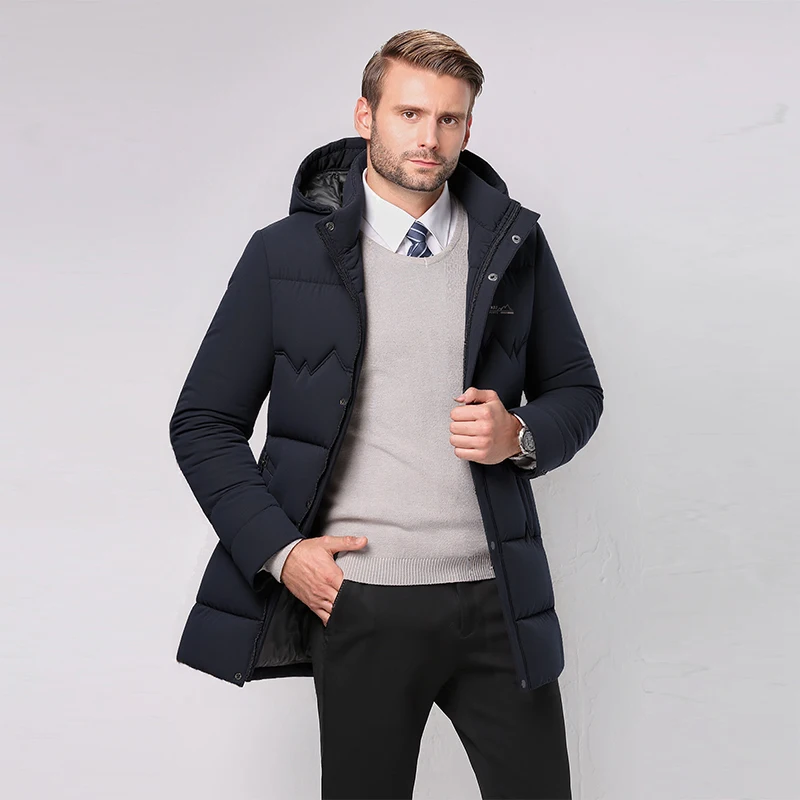 Men Thickening Keep Warm Windproof Coat Winter Outdoors Comfort Versatile Solid Parka New Fashion Removable Hat Casual Jacket