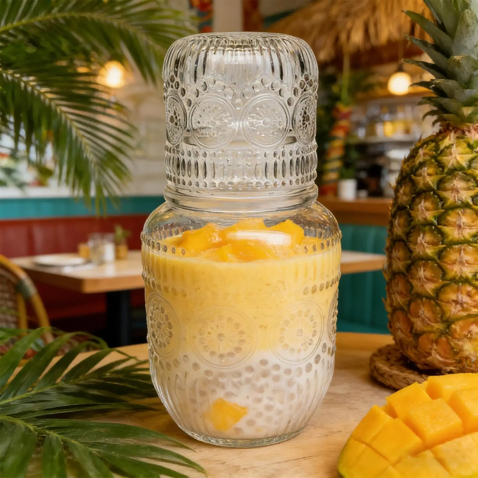 

Стеклянный кувшин для воды с набором стаканов, дизайн «Снежинка», прикроватный графин для дома, отеля, офиса, для воды, сока, молока, кофе, чая