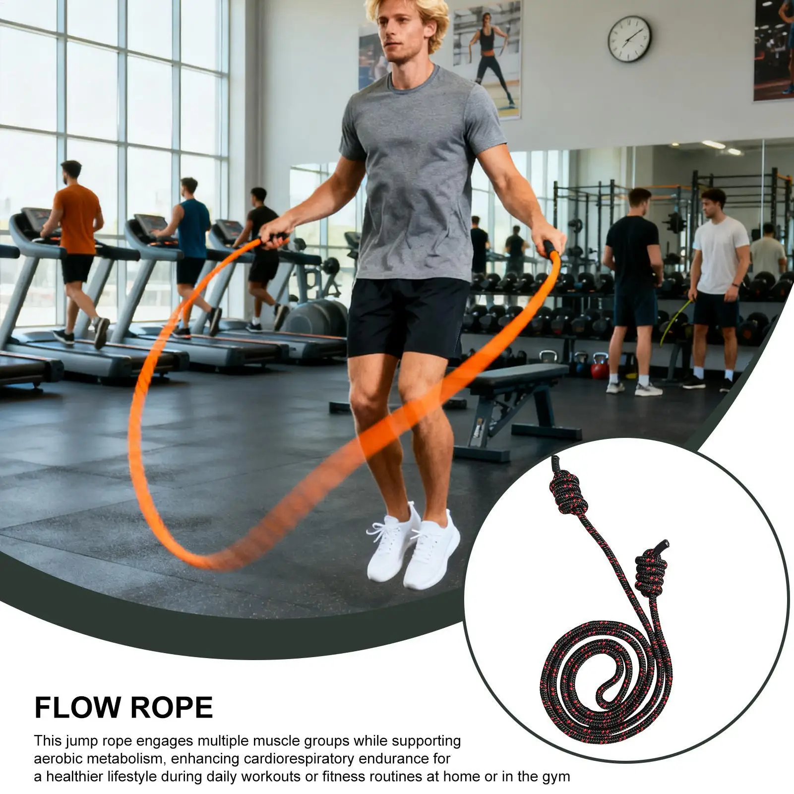 القفز على حبل حرق الدهون حبل تدفق القلب المحمولة قوة المدرب للرجال النساء المنزل في الهواء الطلق العمل فقدان الوزن رياضة القلب التدريب #4