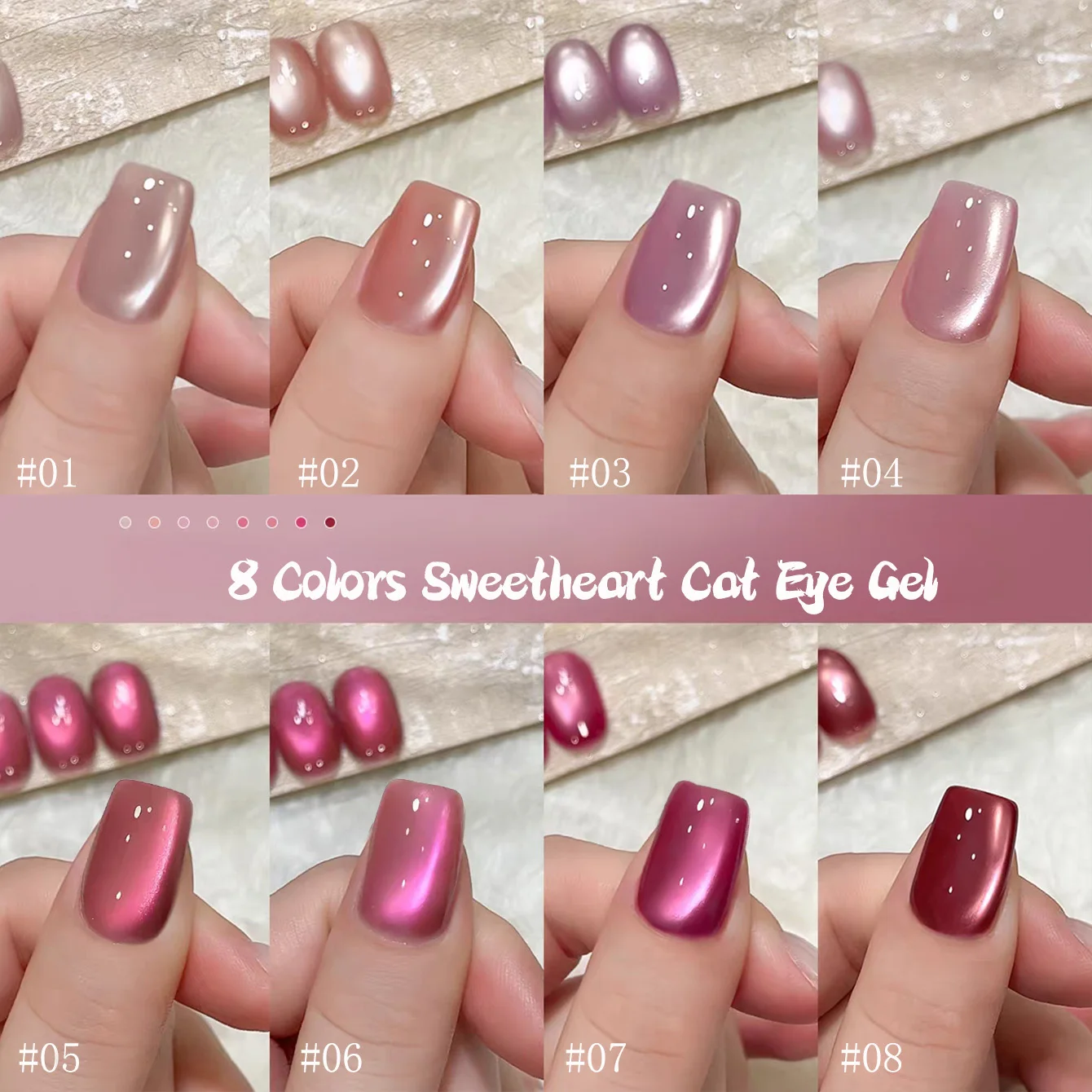 SHAKA 1pcs 2026 Summer Popular Ice Transparent Nude Pink Series Nail Art Whitening Sweetheart Pink Cat Eye Gel Nail Polish