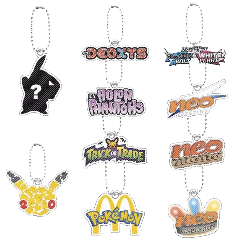 Ptcg Pokemon Sv11 Neo Destiny Trickortrade Qikachu Logo llavero acrílico creativo Anime juego colección tarjeta acrílico bolsa colgante