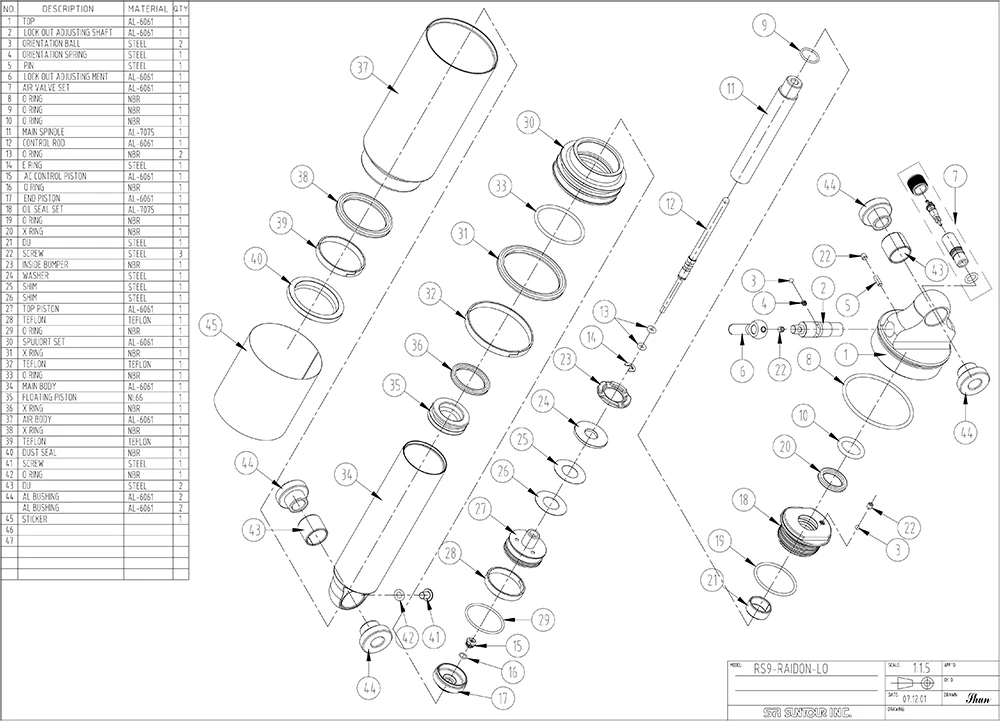 25 Neue SR SUNTOUR Stoßdämpfer für MTB 152/165/184/190mm XC Luftfederung – Detail 2