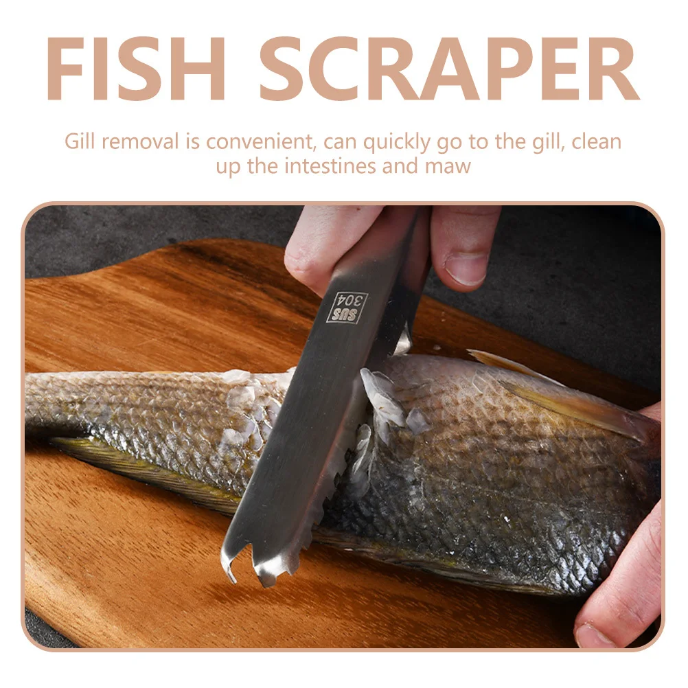 

Stainless Steel Fish Scale Scraper Kitchen Utensil Seafood Tool Easy Use Lightweight Portable Fish Cleaning Remover