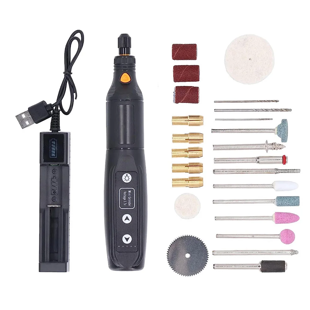 Handheld Electric Drill USB Mini Electric Grinder Drill Engraving Pen Polishing Machine With Dremel Rotary Tool Accessories DIY