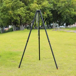 1Pc Outdoor Bonfire Tripod Camping Picnic Campfire Cooking Pot Hanging Chain Triangle Support Stand Rack BBQ Camping Supplies