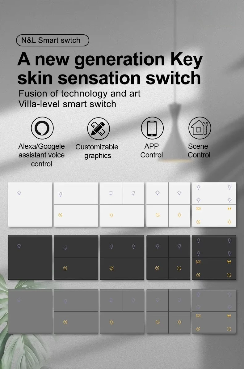 2025 - مفتاح 1/2/3/4/ 8 مفاتيح أزرار للمنتجات والأجهزة المنزلية الذكية مفتاح التتابع ومفتاح المشهد 2 في تطبيق واحد