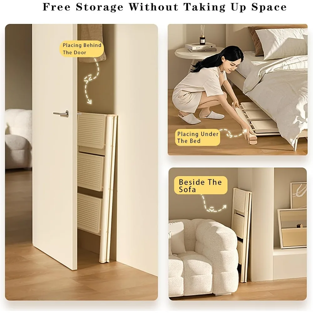 مقعد قابل للطي من الفولاذ الكربوني خفيف الوزن للبالغين - سلم من 3 طبقات بدواسة عريضة 20 سم، يدعم 330 رطل، متين ومحمول