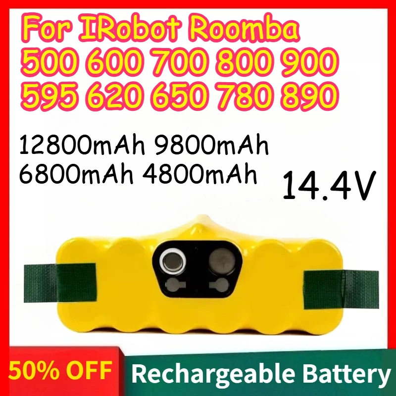 

14.4V 6800mAh 4800mAh 12800mAh 9800mAh Rechargeable Batteries for IRobot Roomba Battery 500 600 700 800 900 595 620 650 780 890